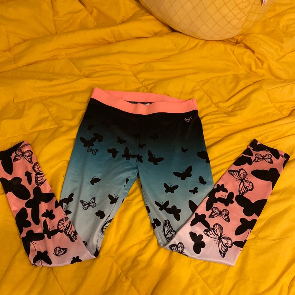 colorful butterfly girls leggings